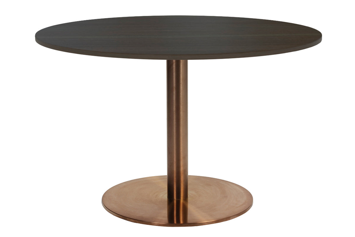EZ Hospitality Rome Base Round Cafe Table [800 mm] EZ Hospitality copper frame dark oak 