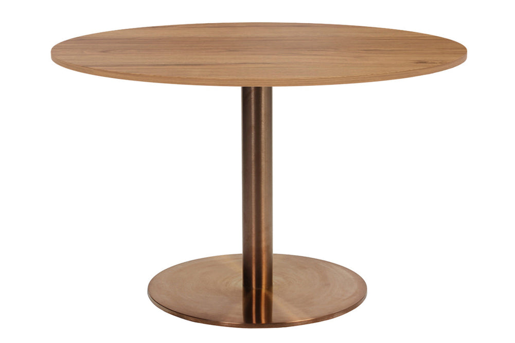 EZ Hospitality Rome Base Round Cafe Table [800 mm]-copper frame salvage oak 