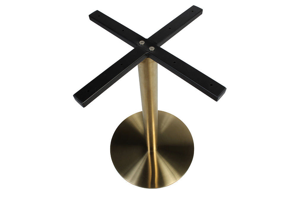 EZ Hospitality Rome Base Round Cafe Table [800 mm]-copper frame dark oak 