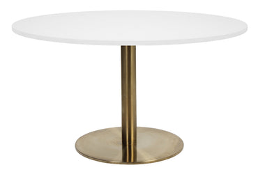 EZ Hospitality Rome Base Round Meeting Table [1000 mm] EZ Hospitality brass frame white 