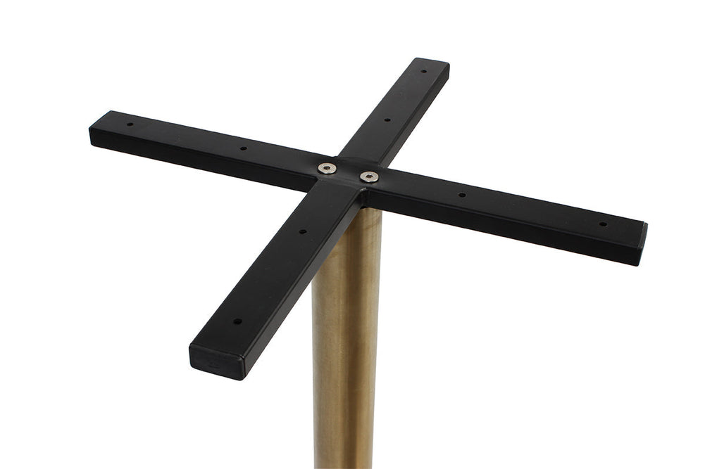 EZ Hospitality Rome Base Round Meeting Table [1000 mm]-copper frame dark oak 