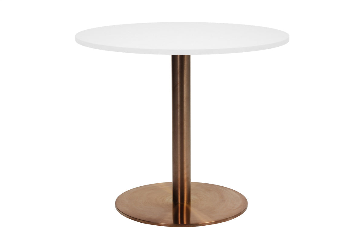EZ Hospitality Rome Base Round Meeting Table [600 mm] EZ Hospitality copper frame white 