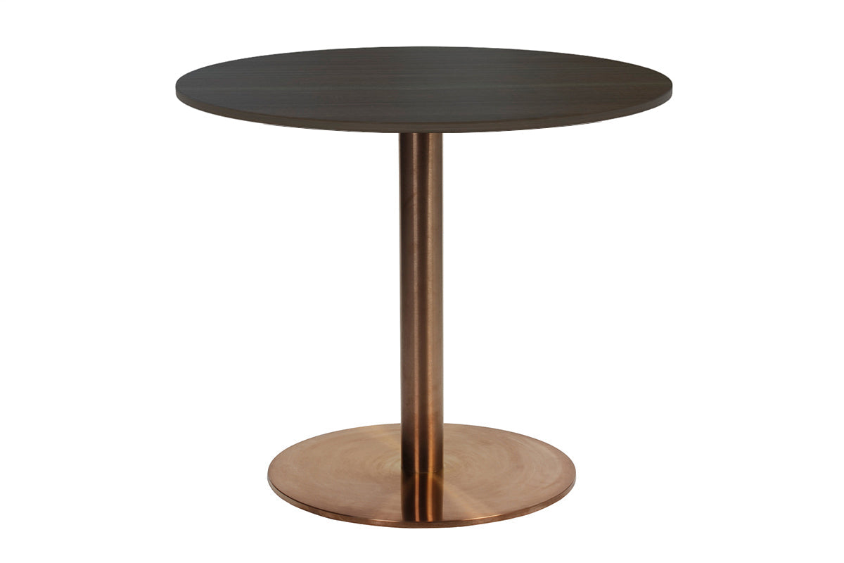 EZ Hospitality Rome Base Round Meeting Table [600 mm] EZ Hospitality copper frame dark oak 