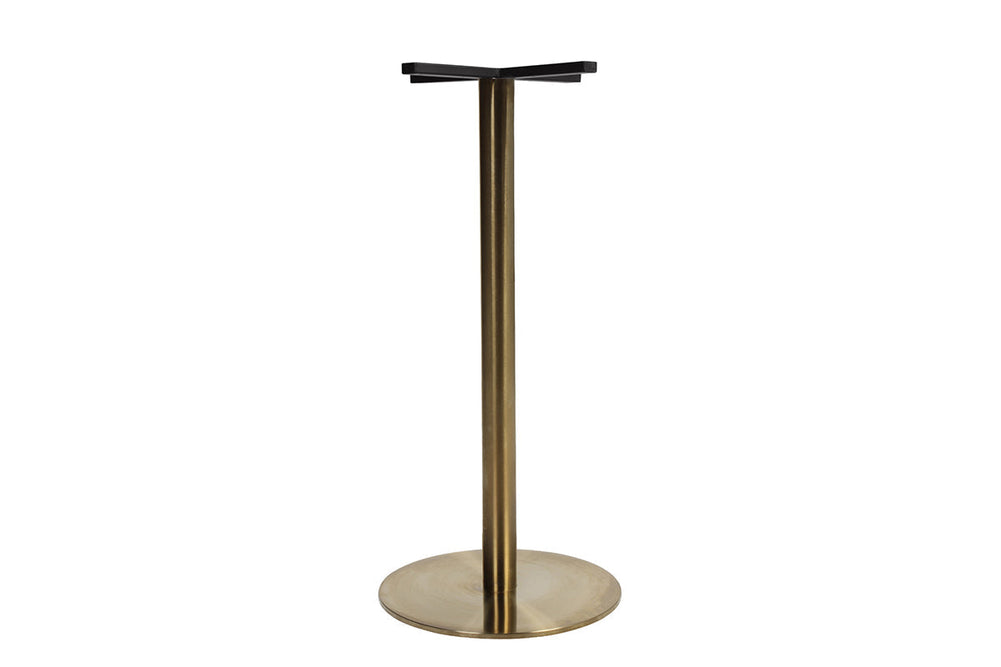 EZ Hospitality Rome Tall Round Bar Counter Table [600 mm]-brass frame none 