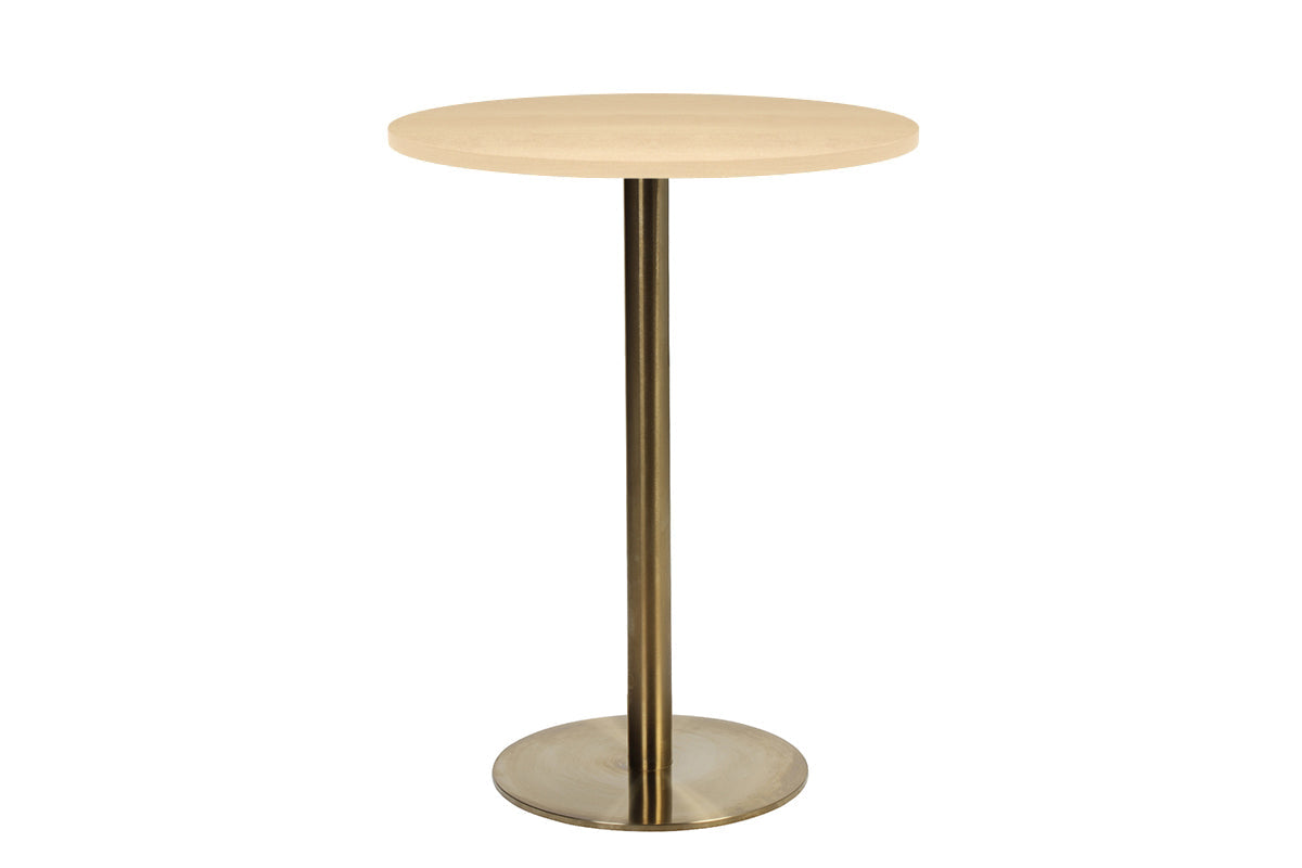 EZ Hospitality Rome Tall Round Bar Counter Table [600 mm] EZ Hospitality brass frame maple 