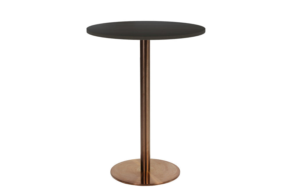 EZ Hospitality Rome Tall Round Bar Counter Table [600 mm]-copper frame dark oak 