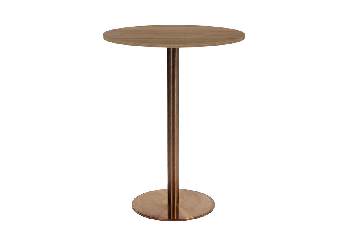 EZ Hospitality Rome Tall Round Bar Counter Table [600 mm] EZ Hospitality copper frame salvage oak 
