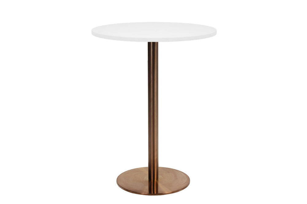 EZ Hospitality Rome Tall Round Bar Counter Table [600 mm]-copper frame white 