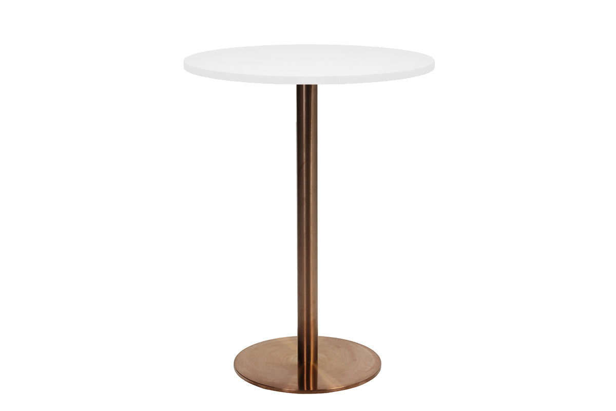 EZ Hospitality Rome Tall Round Bar Counter Table [600 mm] EZ Hospitality copper frame white 