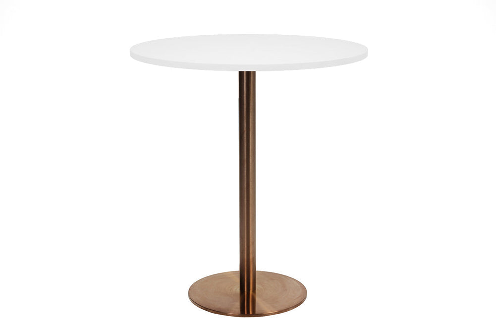 EZ Hospitality Rome Tall Round Bar Counter Table [700 mm]-copper frame white 