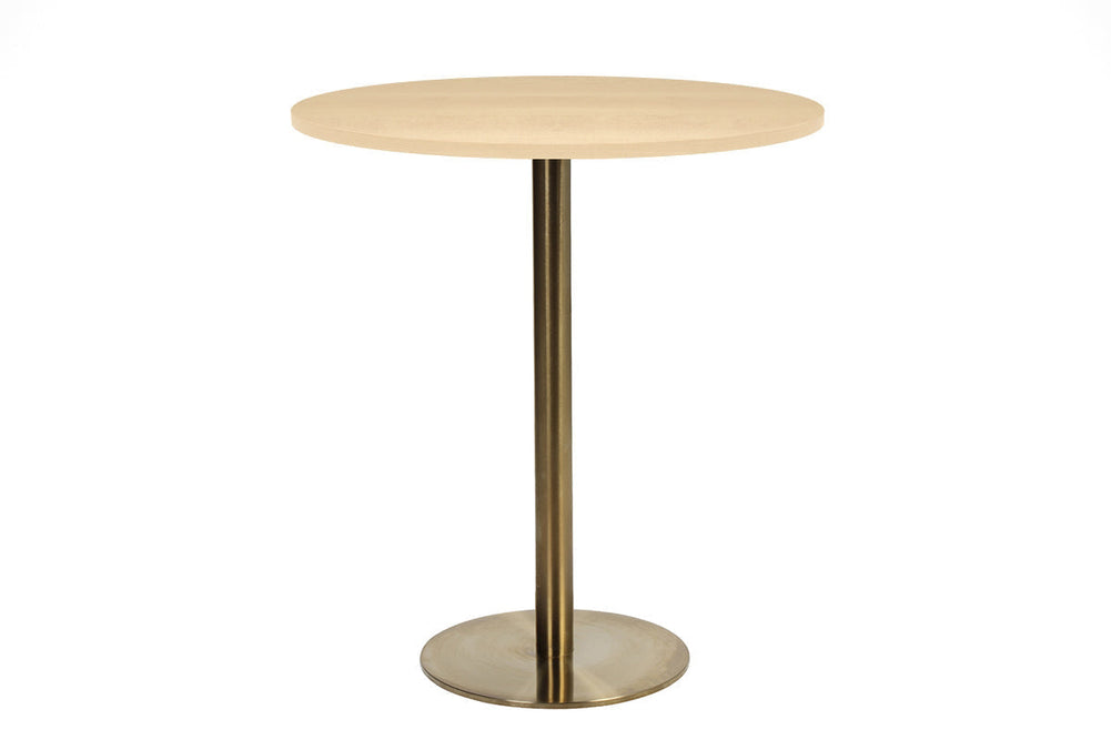 EZ Hospitality Rome Tall Round Bar Counter Table [700 mm]-brass frame maple 
