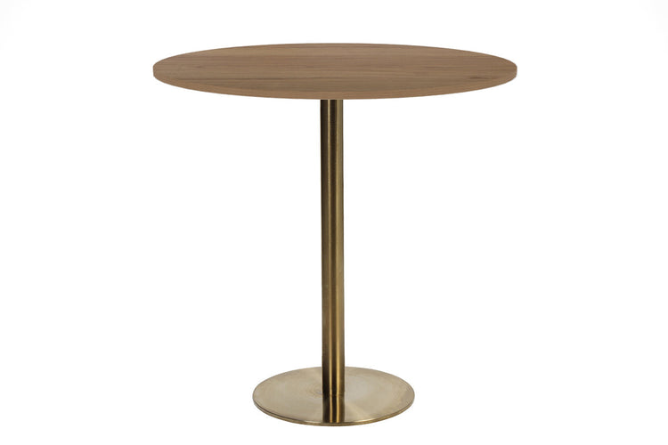 EZ Hospitality Rome Tall Round Bar Counter Table [800 mm] EZ Hospitality brass frame salvage oak 