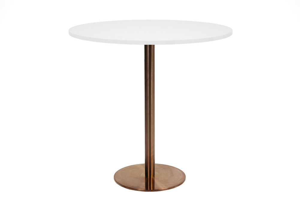 EZ Hospitality Rome Tall Round Bar Counter Table [800 mm]-copper frame white 