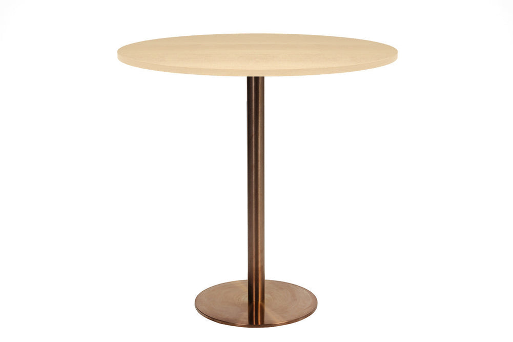 EZ Hospitality Rome Tall Round Bar Counter Table [800 mm]-copper frame maple 