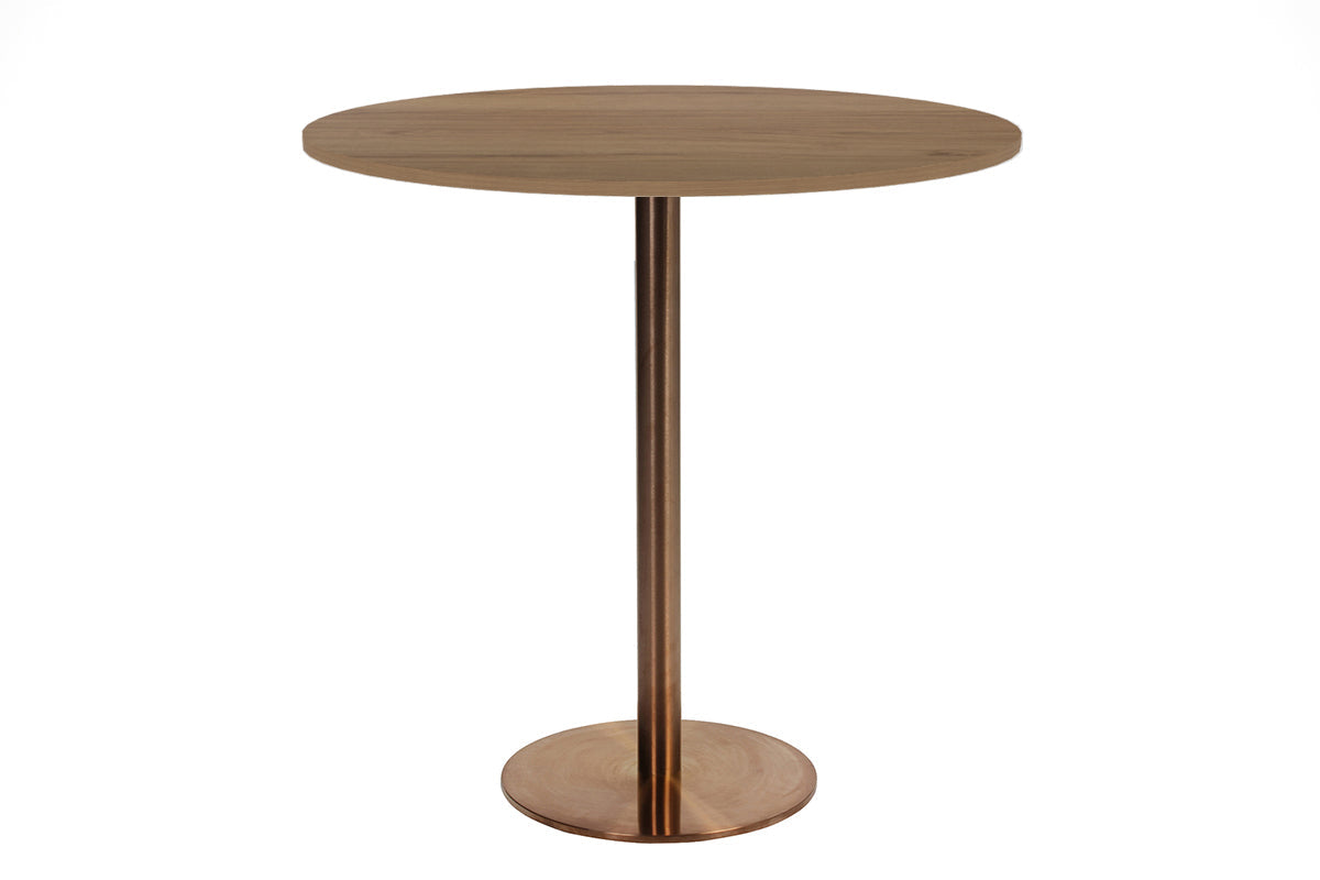 EZ Hospitality Rome Tall Round Bar Counter Table [800 mm] EZ Hospitality copper frame salvage oak 