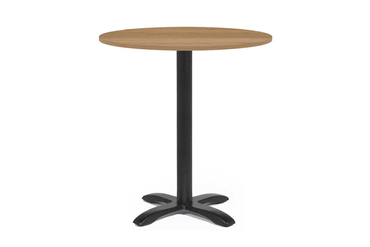 EZ Hospitality Round Office Table - Barbet Four Star Base [600mm] EZ Hospitality salvage oak 