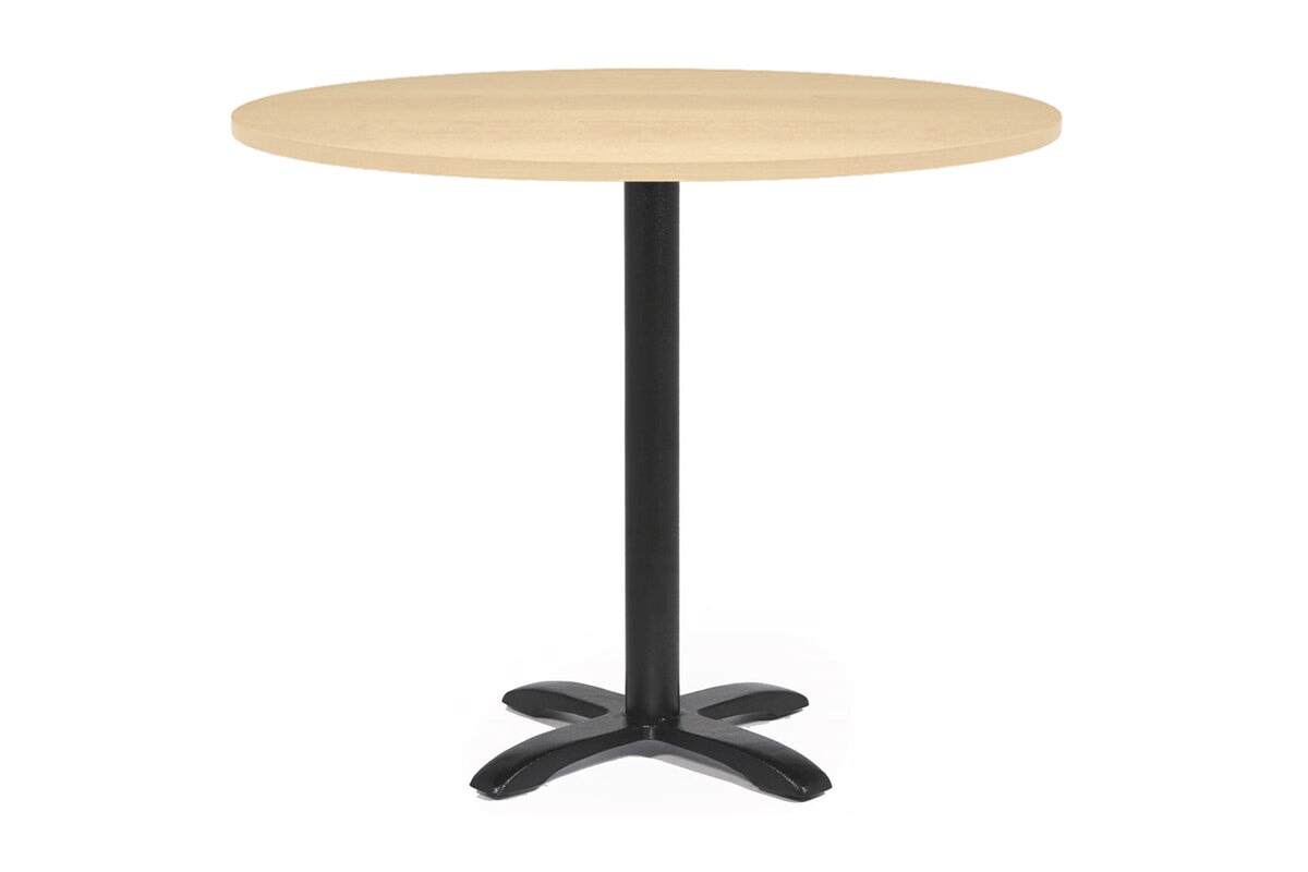 EZ Hospitality Round Office Table - Barbet Four Star Base [800mm] EZ Hospitality maple 