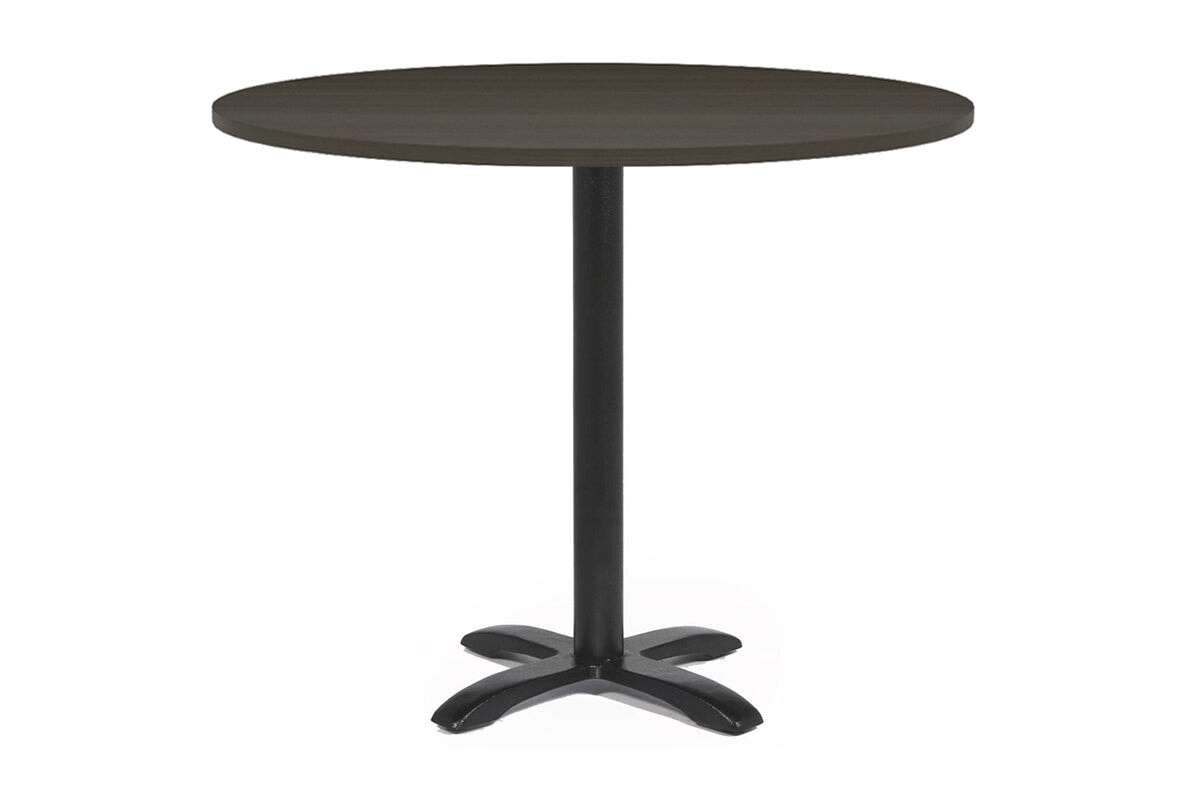 EZ Hospitality Round Office Table - Barbet Four Star Base [800mm] EZ Hospitality dark oak 