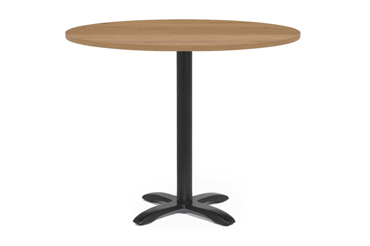 EZ Hospitality Round Office Table - Barbet Four Star Base [800mm] EZ Hospitality salvage oak 
