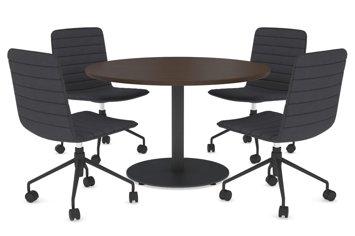 EZ Hospitality Sapphire L Round 1200mm Conference Table - Disc Base [1200 mm] EZ Hospitality 720mm black base wenge 