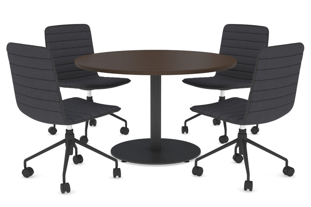 Sapphire Disc Base Large Round Conference Table [1200 mm]-720mm black base wenge 