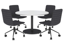 EZ Hospitality Sapphire L Round 1200mm Conference Table - Disc Base [1200 mm]