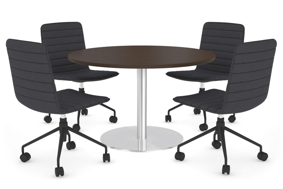 EZ Hospitality Sapphire L Round 1200mm Conference Table - Disc Base [1200 mm] EZ Hospitality 720mm stainless steel base wenge 