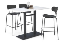  - Ez Hospitality Sapphire Tall Bar Square Table Double Base - Black Frame [1200L x 800W] - 1