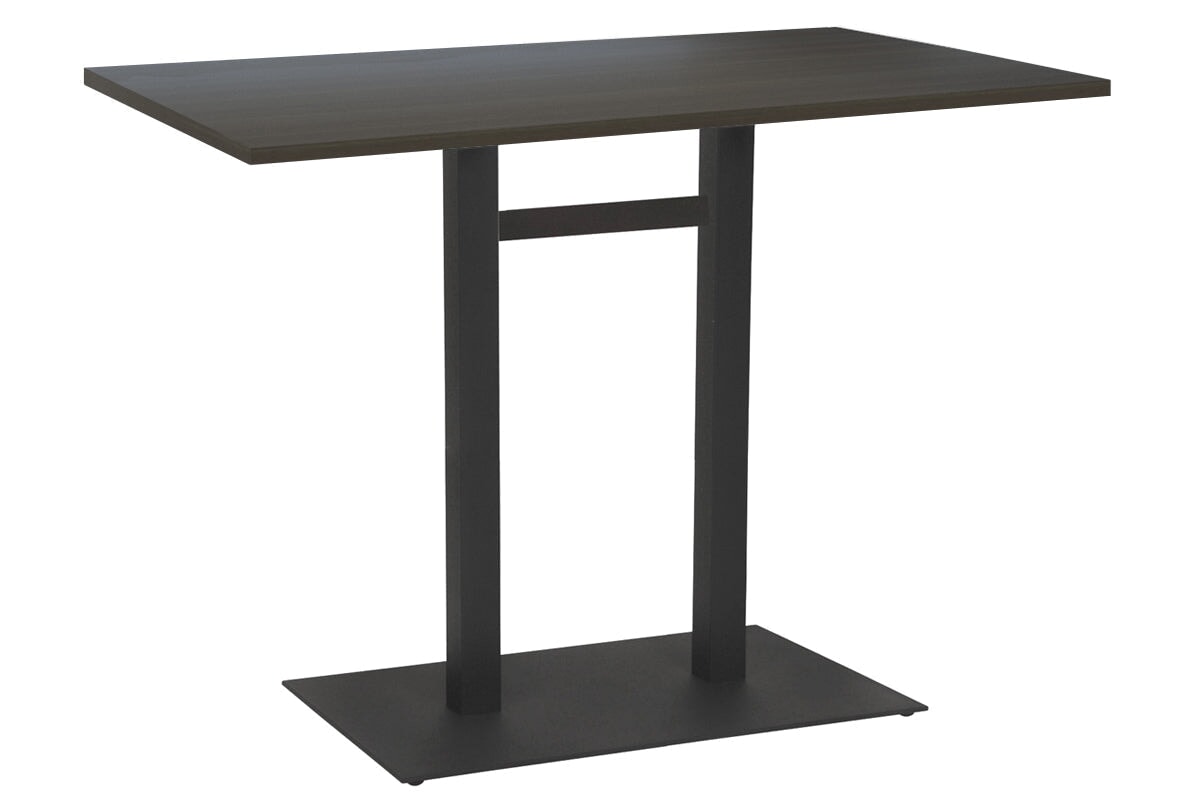 Ez Hospitality Sapphire Tall Bar Square Table Double Base - Black Frame [1400L x 700W] EZ Hospitality dark oak 