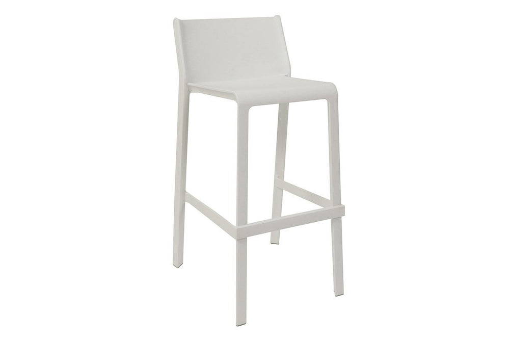 EZ Hospitality Trill Outdoor Bar and Cafe Stool - 760mm Seat Height [955H x 500W]-white  