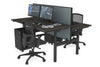 Flexi Premium Height Adjustable 2 Person H-Bench Workstation - Black Frame [1200L x 700W] - Thumbnail 79 