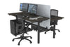 Flexi Premium Height Adjustable 2 Person H-Bench Workstation - Black Frame [1200L x 700W] - Thumbnail 66 