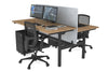 Flexi Premium Height Adjustable 2 Person H-Bench Workstation - Black Frame [1200L x 700W] - Thumbnail 46 
