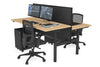 Flexi Premium Height Adjustable 2 Person H-Bench Workstation - Black Frame [1200L x 700W] - Thumbnail 42 