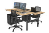 Flexi Premium Height Adjustable 2 Person H-Bench Workstation - Black Frame [1200L x 700W] - Thumbnail 24 