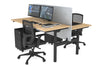 Flexi Premium Height Adjustable 2 Person H-Bench Workstation - Black Frame [1200L x 700W] - Thumbnail 25 