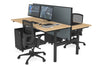 Flexi Premium Height Adjustable 2 Person H-Bench Workstation - Black Frame [1200L x 700W] - Thumbnail 39 