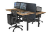 Flexi Premium Height Adjustable 2 Person H-Bench Workstation - Black Frame [1200L x 700W] - Thumbnail 48 