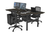 Flexi Premium Height Adjustable 2 Person H-Bench Workstation - Black Frame [1200L x 700W] - Thumbnail 65 
