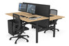 Flexi Premium Height Adjustable 2 Person H-Bench Workstation - Black Frame [1200L x 800W with Cable Scallop] - Thumbnail 43 