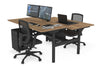 Flexi Premium Height Adjustable 2 Person H-Bench Workstation - Black Frame [1200L x 800W with Cable Scallop] - Thumbnail 46 
