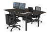 Flexi Premium Height Adjustable 2 Person H-Bench Workstation - Black Frame [1200L x 800W with Cable Scallop] - Thumbnail 66 