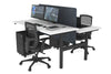 Flexi Premium Height Adjustable 2 Person H-Bench Workstation - Black Frame [1800L x 700W] - Thumbnail 8 