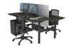 Flexi Premium Height Adjustable 2 Person H-Bench Workstation - Black Frame [1800L x 700W] - Thumbnail 65 