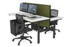 Flexi Premium Height Adjustable 2 Person H-Bench Workstation - Black Frame [1800L x 700W] - Thumbnail 16 