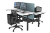 Flexi Premium Height Adjustable 2 Person H-Bench Workstation - Black Frame [1800L x 700W] - Thumbnail 11 
