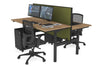 Flexi Premium Height Adjustable 2 Person H-Bench Workstation - Black Frame [1800L x 700W] - Thumbnail 56 