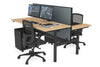 Flexi Premium Height Adjustable 2 Person H-Bench Workstation - Black Frame [1800L x 700W] - Thumbnail 41 
