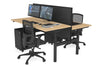 Flexi Premium Height Adjustable 2 Person H-Bench Workstation - Black Frame [1800L x 700W] - Thumbnail 42 