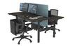 Flexi Premium Height Adjustable 2 Person H-Bench Workstation - Black Frame [1800L x 700W] - Thumbnail 70 